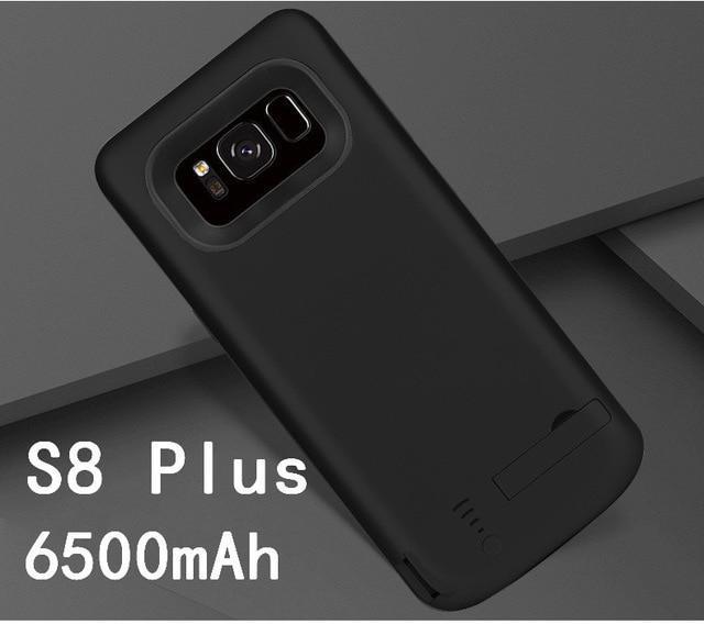 6500mAh Slim shockproof Battery Charger Case For Samsung Galaxy S8 S9 Plus Note 8 External Rechargeable Power Bank Charing Cover-S8P-Black-JadeMoghul Inc.