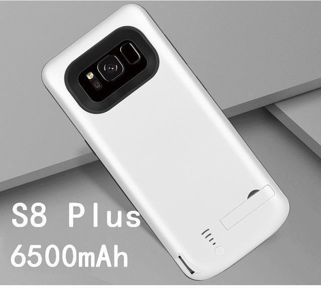 6500mAh Slim shockproof Battery Charger Case For Samsung Galaxy S8 S9 Plus Note 8 External Rechargeable Power Bank Charing Cover-S8P-White-JadeMoghul Inc.