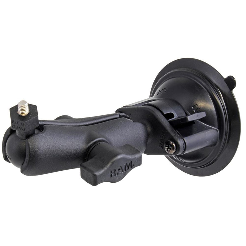 RAM Mount Suction Cup Mount w/1" Ball, including M6 X 30 SS HEX Head Bolt, f/Raymarine Dragonfly-4/5  WiFish Devices [RAM-B-224-1-379-M616U]