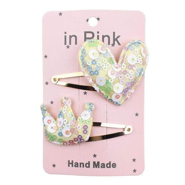 67Color 2PCS/Set Lovely Children's Series Hair Clips Sequins Barrettes Alloy Pins Grips Accessories For Girls HeadWear JadeMoghul Inc. 