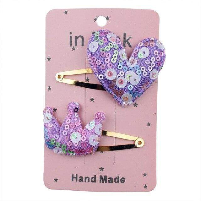 67Color 2PCS/Set Lovely Children's Series Hair Clips Sequins Barrettes Alloy Pins Grips Accessories For Girls HeadWear JadeMoghul Inc. 