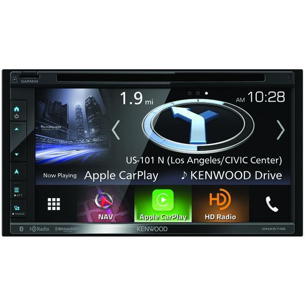 6.8" Double-DIN In-Dash Navigation DVD Receiver with Bluetooth(R), Apple CarPlay(TM), Android(TM) Auto, HD Radio(TM) & SiriusXM(R) Ready-Receivers & Accessories-JadeMoghul Inc.
