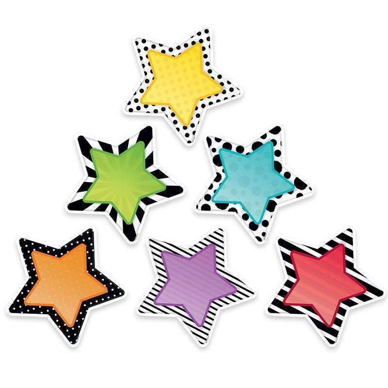 6IN BOLD BRIGHT STARS CUT OUTS-Learning Materials-JadeMoghul Inc.