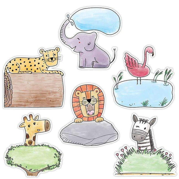 6IN SAFARI FRIENDS DESIGNER CUTOUTS-Learning Materials-JadeMoghul Inc.