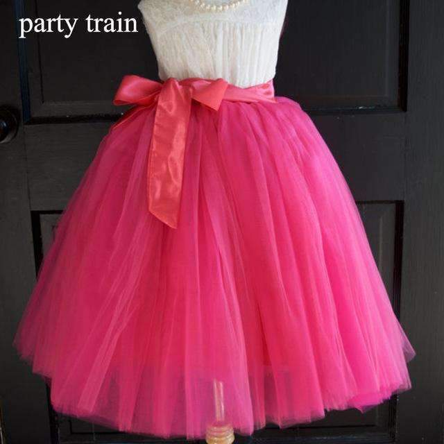 6Layers 65cm Summer Fashion Women Tutu Tulle Skirt Wedding Bridesmaid Skirts Knee Length Lolita Mesh Petticoat Saia Faldas 2017-hot pink-One Size-JadeMoghul Inc.