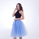 6Layers 65cm Summer Fashion Women Tutu Tulle Skirt Wedding Bridesmaid Skirts Knee Length Lolita Mesh Petticoat Saia Faldas 2017-lake blue-One Size-JadeMoghul Inc.