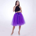 6Layers 65cm Summer Fashion Women Tutu Tulle Skirt Wedding Bridesmaid Skirts Knee Length Lolita Mesh Petticoat Saia Faldas 2017-purple-One Size-JadeMoghul Inc.