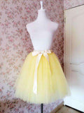 6Layers 65cm Summer Fashion Women Tutu Tulle Skirt Wedding Bridesmaid Skirts Knee Length Lolita Mesh Petticoat Saia Faldas 2017-yellow-One Size-JadeMoghul Inc.