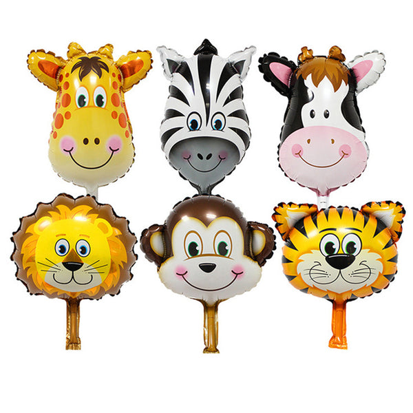6pcs Safari Party Theme Animal Ballons Jungle Party Zoo Helium Foil Air Balloon Kids Birthday Party Decorations Baloon Kit Balon