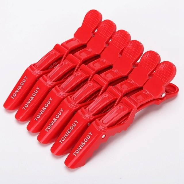 6pcs/lot Plastic Hair Clip Hairdressing Clamps Claw Hair Section Clips Grip Cutting Barbers For Salon Hair Styling Accessories AExp