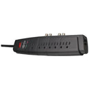 7-Outlet Home Theater Surge Protector (Telephone & Dual Coaxial Protection)-Surge Protectors-JadeMoghul Inc.