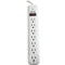 7-Outlet Surge Protector (25ft Cord; Light Gray)-Surge Protectors-JadeMoghul Inc.