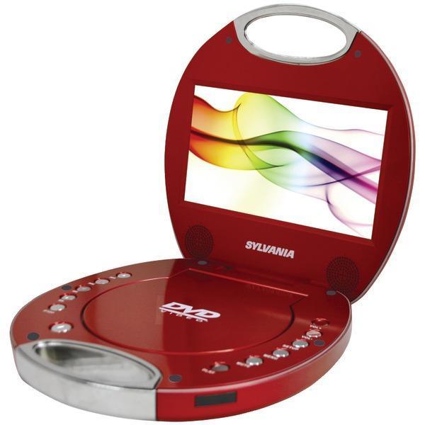 7" Portable DVD Player with Integrated Handle (Red)-DVD Players & Recorders-JadeMoghul Inc.