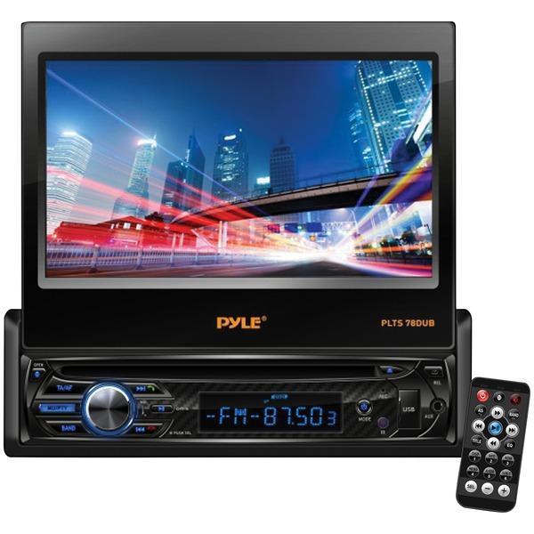 7" Single-DIN In-Dash DVD Receiver with Motorized Fold-out Touchscreen & Bluetooth(R)-Receivers & Accessories-JadeMoghul Inc.