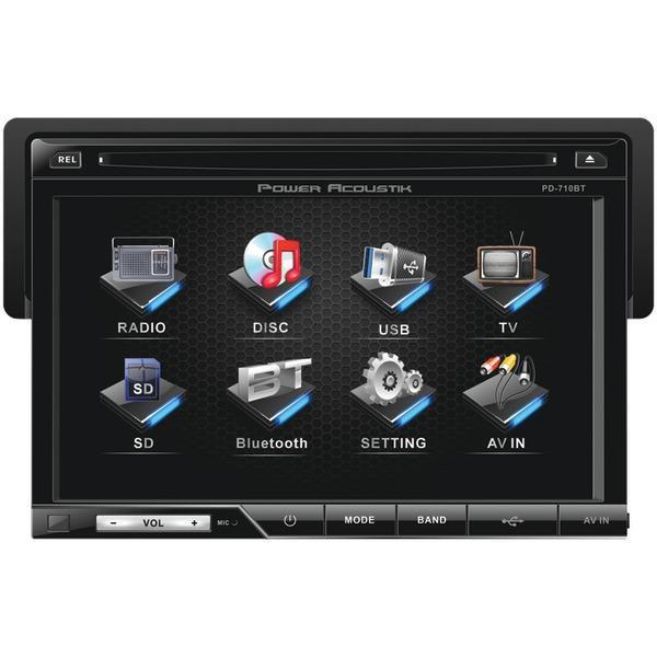 7" Single-DIN In-Dash LCD Touchscreen DVD Receiver with Detachable Face (With Bluetooth(R))-Receivers & Accessories-JadeMoghul Inc.