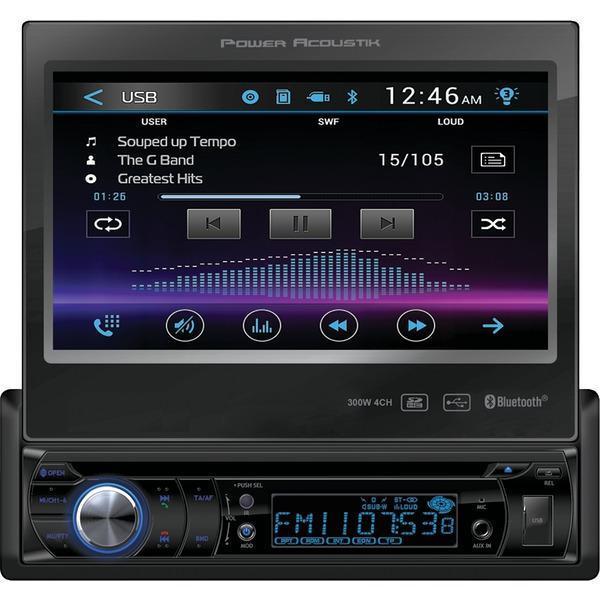 7" Single-DIN In-Dash Motorized LCD Touchscreen DVD Receiver with Bluetooth(R)-Receivers & Accessories-JadeMoghul Inc.