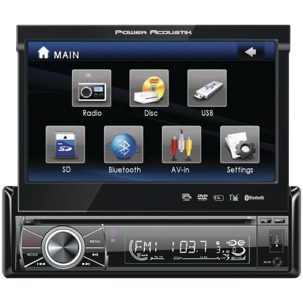 7" Single-DIN In-Dash Motorized LCD Touchscreen DVD Receiver with Detachable Face (With Bluetooth(R))-Receivers & Accessories-JadeMoghul Inc.