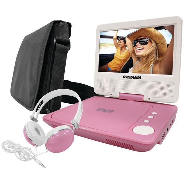 7" Swivel-Screen Portable DVD Player Bundle (Pink)-DVD Players & Recorders-JadeMoghul Inc.