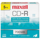 700MB 80-Minute CD-Rs (5 pk; Slim Jewel Cases)-Recordable Discs-JadeMoghul Inc.