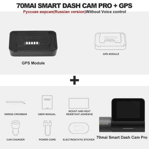 70mai Dash Cam Pro 1944P speed and GPS coordinates Cam Voice Control Parking Monitor Night Vision Wifi 70 Mai Car DVR Pro AExp