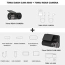 70mai Smart Dash Cam 4K A800 Built-in GPS ADAS 70mai Real 4K Car DVR UHD Cinema-quality Image 24H Parking SONY IMX415 140FOV AExp