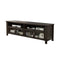 72" Wooden TV Stand With 2 Cabinets and 2 Open Shelves In Brown-Multimedia Stand-Brown-Glass and Wood-JadeMoghul Inc.