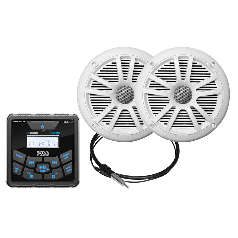 Boss Audio MCKGB450W.6 Marine Stereo  6.5" Speaker Kit - White [MCKGB450W.6]