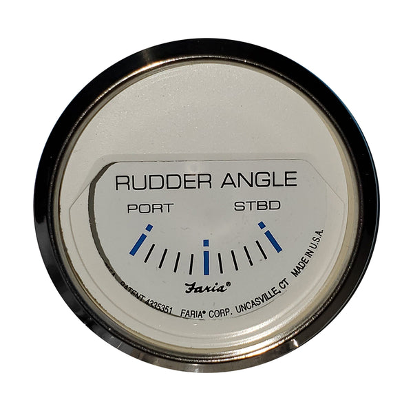 Faria Chesapeake White SS 2" Rudder Angle Indicator Gauge [13822]