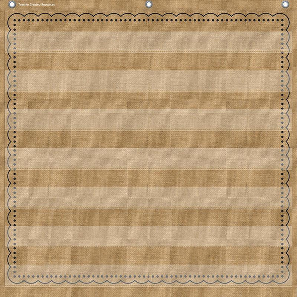 7POCKET POCKET CHART BURLAP 28X28-Learning Materials-JadeMoghul Inc.