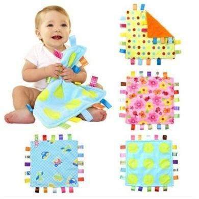 7Style 30cm Baby Comforting Taggies Blanket Super Soft Square Plush Baby Appease Towel Baby Toys-As picture-JadeMoghul Inc.