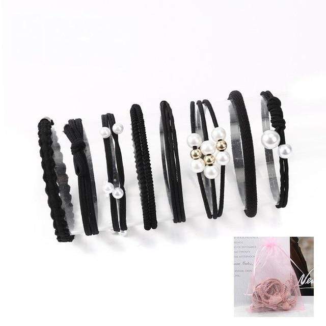 8/9/12/16/25PCS Pure and Fresh Sweet starry sky Series Maiden Elastic Hair Bands Ribbon Flowers Pentagram Rabbit ears Hair Clips AExp