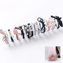 8/9/12/16/25PCS Pure and Fresh Sweet starry sky Series Maiden Elastic Hair Bands Ribbon Flowers Pentagram Rabbit ears Hair Clips AExp