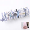 8/9/12/16/25PCS Pure and Fresh Sweet starry sky Series Maiden Elastic Hair Bands Ribbon Flowers Pentagram Rabbit ears Hair Clips AExp