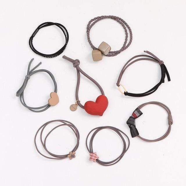 8/9/12/16/25PCS Pure and Fresh Sweet starry sky Series Maiden Elastic Hair Bands Ribbon Flowers Pentagram Rabbit ears Hair Clips JadeMoghul Inc. 