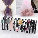 8/9/12/16/25PCS Pure and Fresh Sweet starry sky Series Maiden Elastic Hair Bands Ribbon Flowers Pentagram Rabbit ears Hair Clips JadeMoghul Inc. 