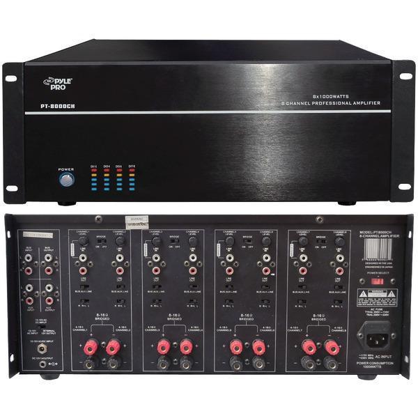 8-Channel, 8,000-Watt Stereo/Mono Amp-Receivers & Amplifiers-JadeMoghul Inc.