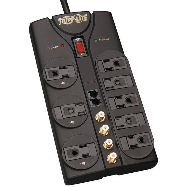 8-Outlet Surge Protector (3,240 Joules; 10ft cord; Telephone/fax/modem/coaxial protection; $250,000 Ultimate Lifetime Insurance)-Surge Protectors-JadeMoghul Inc.