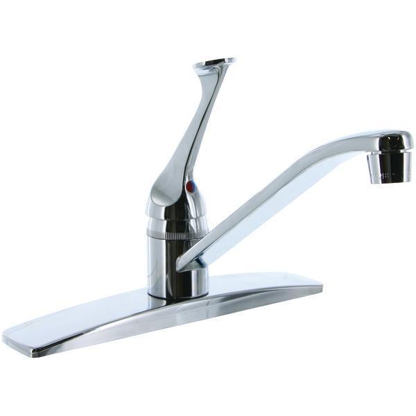 8" Single-Handle Polished Chrome Kitchen Faucet without Spray-Faucets & Bath-JadeMoghul Inc.