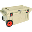 80-Quart Elite Cooler with Built-in Wheels (Tan)-Camping, Hunting & Accessories-JadeMoghul Inc.