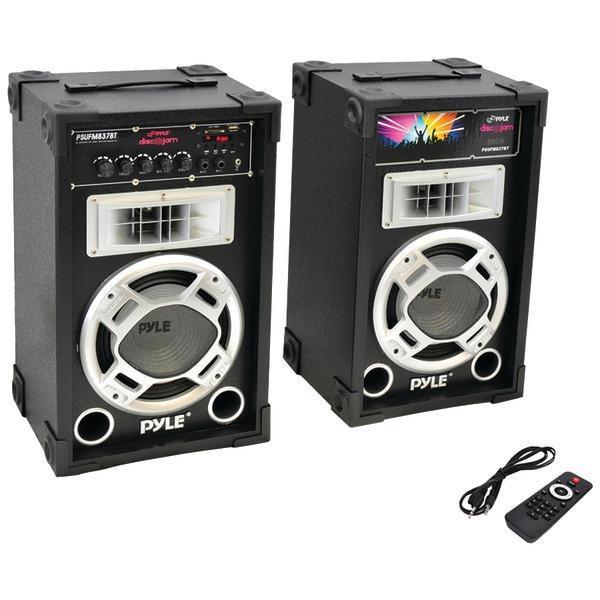 800-Watt Disco Jam Powered Active/Passive PA Bluetooth(R) Dual Speaker System-PA Systems, Hailers & Megaphones-JadeMoghul Inc.