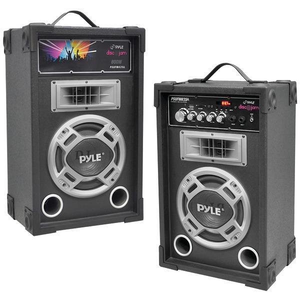 800-Watt Disco Jam Powered Active/Passive PA Dual Speaker System-PA Systems, Hailers & Megaphones-JadeMoghul Inc.
