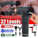 8000r/min Therapy Massage Gun 32 Gears Muscle Massager Pain Sport Massage Machine Relax Body Slimming Relief With 4 Heads AExp