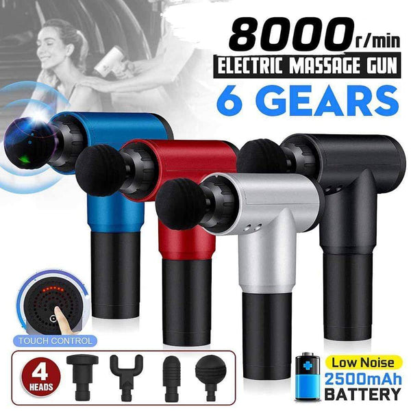 8000r/min Therapy Massage Guns 6 Gears Muscle Massager Pain Sport Massage Machine Relax Body Slimming Relief With 4 Heads AExp