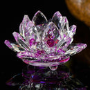 80mm Quartz Crystal Lotus Flower Crafts Glass Paperweight Fengshui Ornaments Figurines Home Wedding Party Decor Gifts Souvenir-purple-80mm-JadeMoghul Inc.