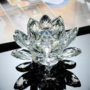 80mm Quartz Crystal Lotus Flower Crafts Glass Paperweight Fengshui Ornaments Figurines Home Wedding Party Decor Gifts Souvenir-transparent-80mm-JadeMoghul Inc.