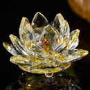 80mm Quartz Crystal Lotus Flower Crafts Glass Paperweight Fengshui Ornaments Figurines Home Wedding Party Decor Gifts Souvenir-yellow-80mm-JadeMoghul Inc.