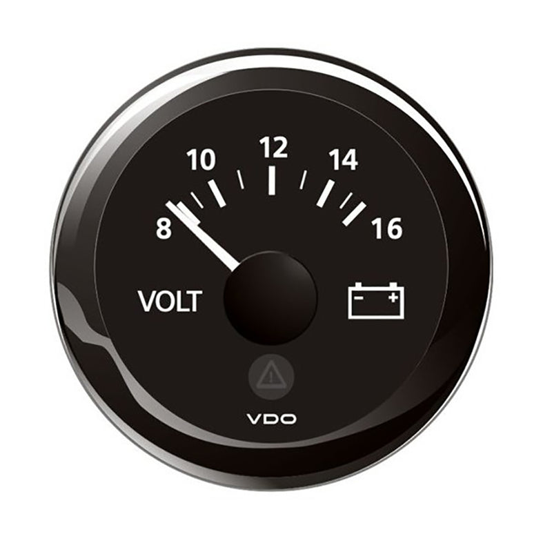 Veratron 52 MM (2-1/16") ViewLine Voltmeter - 8 to16V - Black Dial  Bezel [A2C59512545]