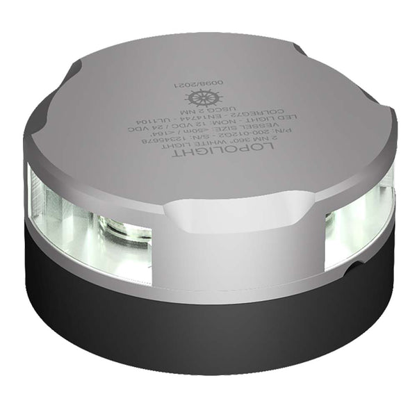 Lopolight Series 200-012 - Anchor Light - 2NM - Horizontal Mount - White - Silver Housing [200-012G2]