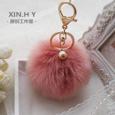 8cm Fluffy Keychain Fur Pom Pom Key Chain Faux Rabbit Hair Trinket For Bag Car Fur Ball Key Ring Golden Chaveiro llaveros-style11-JadeMoghul Inc.