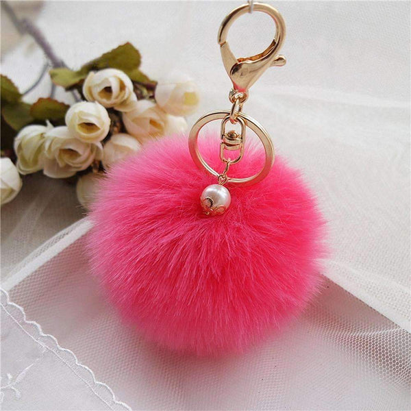 8cm Fluffy Keychain Fur Pom Pom Key Chain Faux Rabbit Hair Trinket For Bag Car Fur Ball Key Ring Golden Chaveiro llaveros-style1-JadeMoghul Inc.